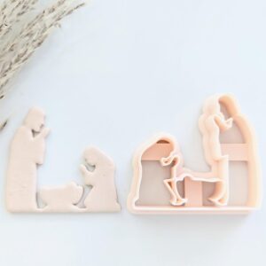 Nativity Figures Clay Cutter Set with Jesus Mary Joseph Shapes for Christmas Polymer Clay Jewelry Making Religious Christian Holiday Crafts and Cookie Fondant Designs in India Cookie