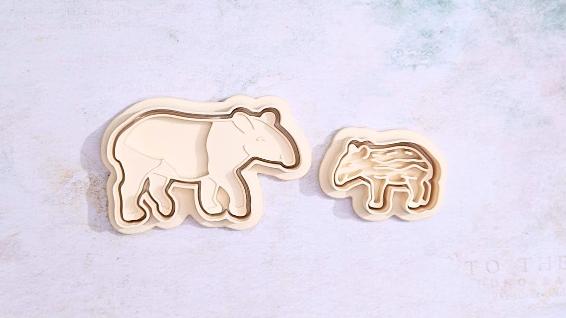 Tapir cookie cutter set for making shortbread cookies fondant biscuits sugar paste chocolate treats cake toppers baking tools for jungle safari animal theme party school craft - Image 2