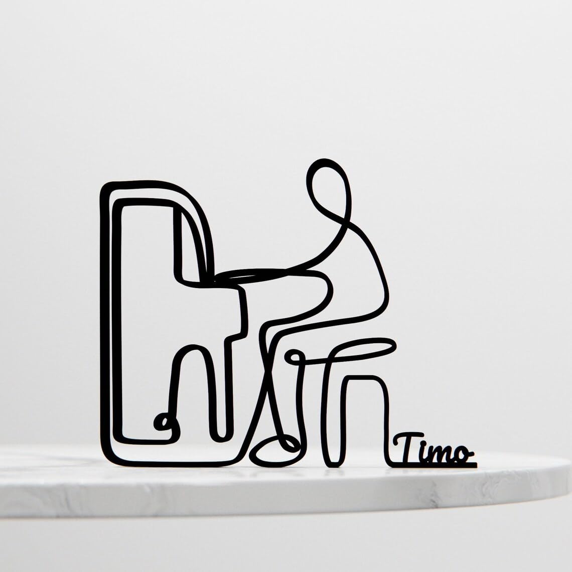 Custom Pianist Line Art Decor Figure Plastic Personalized Gift for Piano Lover Minimal Display for Home Office Studio Shelf Desk Living Space India - Image 4