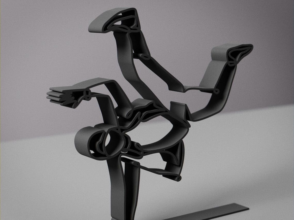 Hip Hop Dancer Line Art Decor Figure Plastic Breakdance Action Inspired Art Display Statue for Desk Shelf Home Office Interior Styling Dance Theme India - Image 3