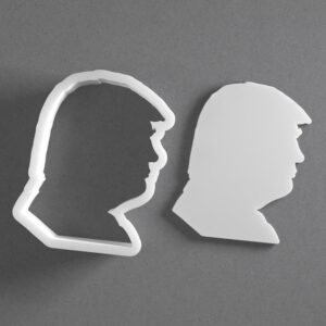 Black Donald Trump Cookie Cutter From Mini To Large President Shape Polymer Clay Jewelry Earring Cutter Tool Mirrored Pair Set cookie Baking Fondant Biscuit Craft Art