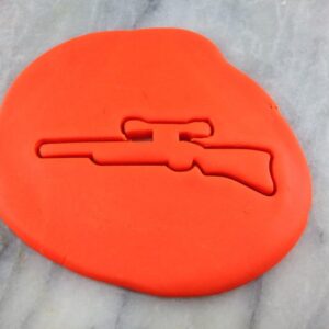 Black Hunting Sniper Rifle Cookie Cutter Outline Sharp Edges Cookie Gun Weapon Theme Party Celebration Baking Tool for Cookies Fondant Sandwich Cheese Kids Crafts Decorations