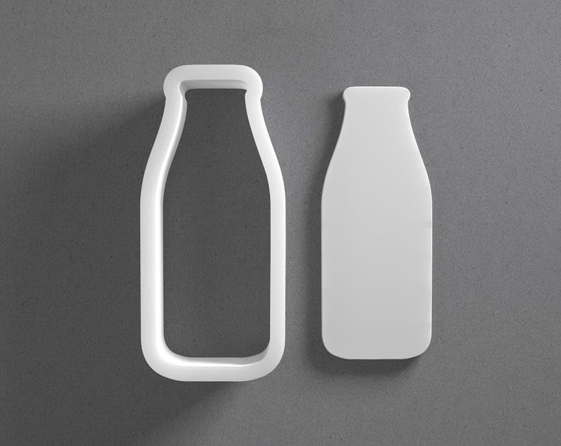 Black Milk Bottle Cookie Cutter Set Mini to Large Size Glass Beverage Shape Polymer Clay Jewelry Earring Cutter Tool for Handmade Accessories Baking Fondant Craft Mirrored Pair Design - Image 2