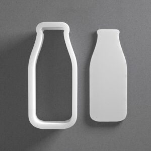 Black Milk Bottle Cookie Cutter Set Mini to Large Size Glass Beverage Shape Polymer Clay Jewelry Earring Cutter Tool for Handmade Accessories Baking Fondant Craft Mirrored Pair Design