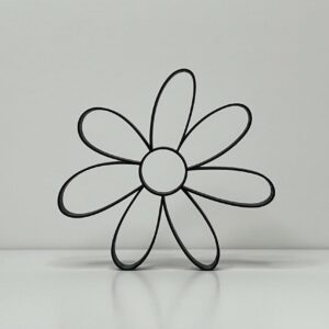 Daisy Flower Minimalist Line Art Decor Crafted in India Statue, Abstract 3D Printed Sculpture for Home and Office, Modern Flower Art Piece Ideal for Contemporary Shelf or Wall Display