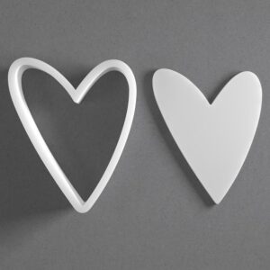 Skinny Whimsical Heart Cookie Cutter Slim Shape Baking Tool for Cookies Biscuits Fondant Dough Clay Jewelry Making Earring Craft Decorating Party Baking and Daily Home Use
