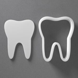 Black cookie Tooth Dentistry Dental Medicine Cookie Cutter Set for Polymer Clay Jewelry Earrings Biscuit Fondant Craft Tool Mirrored Pair Suitable Mini Medium Large Sizes for Baking DI