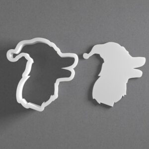 Black Dog Head Wearing Christmas Hat Cookie Cutter Mini to Large Santa Hat Polymer Clay Jewelry and Earring Cutter Tool Mirrored Pair Set for Handmade Craft Accessories