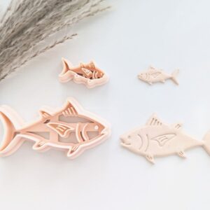 Tuna Fish Earring Imprint Clay Cutter Tool for Polymer Clay Jewelry Making Cookie Ocean Fish Shape Cutter for Handmade Earrings Marine Inspired Accessories and DIY Craft Projects