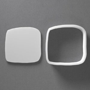 Black Organic Square Pebble Cookie Cutter Rectangle Shape for Baking Fondant Biscuit Polymer Clay Jewelry Earrings Craft Tool Mirrored Pair Set Reusable Gift Decor