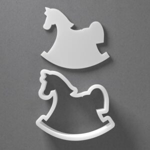 Black cookie Rocking Horse Cookie Cutter Mini To Large Baby Shower Shape Polymer Clay Jewelry And Earring Cutter Tool Mirrored Pair Set For Crafting Baking DIY Projects