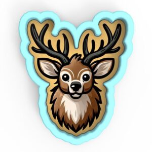 Buck Mounted Cookie Cutter Black cookie Stamp and Stencil Set for Wildlife, Hunting, and Outdoor-Themed Baking, Sugar Cookie Mold, Fondant Cutter, Baking Decoration Tools for Kids and