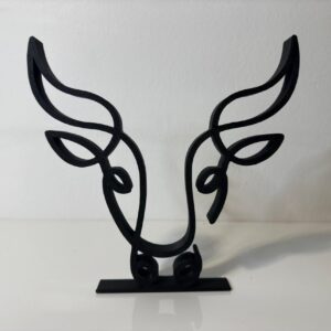 Taurus Zodiac Sign Single-Line Sculpture: Modern Minimalist Decor for Home & Office - Unique Gift Idea - Self-Sitting Shelf Accent