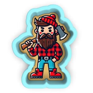 Lumberjack Cookie Cutter Black cookie Stamp and Stencil Set for Holiday, Outdoor, and Themed Baking, Sugar Cookie Mold, Fondant Cutter, Baking Decoration Tools for Kids and Adults