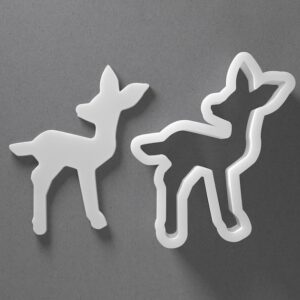 Black cookie Fawn Young Baby Deer Cookie Cutter Set for Polymer Clay Jewelry Earrings Biscuit Fondant Craft Tool Mirrored Pair Suitable Mini Medium Large Sizes for Baking Nature DIY Cr