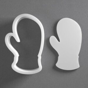 Black cookie Mitten Cookie Cutter Winter Glove Shape Baking Tool for Cookies Biscuits Fondant Dough Clay Jewelry Making Earring Craft Decorating Christmas Party and Daily Home Use Indi