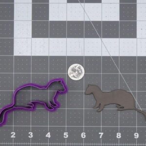 Black Weasel Body 266-L748 Cookie Cutter Silhouette Cookie Animal Shape for Biscuit Fondant Clay Crafts BakingForest Wildlife Theme Parties Educational DIY Decorations