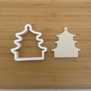 Pagoda Shape Polymer Clay Cutter Cookie Fondant Biscuit Cutter Sharp Tapered Edge Tool for Earrings Jewelry Making Asian Temple Cupcake Decoration Baking Craft Projects Architecture