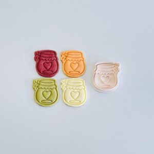Black Love Mason Jar Cookie Cutter cookie Heart Jar Biscuit Fondant Mold for Valentine Themed Baking Decorated Cookies Clay Craft DIY Romantic Party Treats