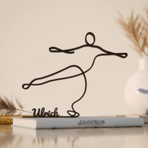 Figure Skater Personalized Line Art Figure Plastic Modern Home Decor Sculpture with Custom Name for Ice Skating Lovers Desk Shelf Table Display Minimal Artistic Athlete Accent India