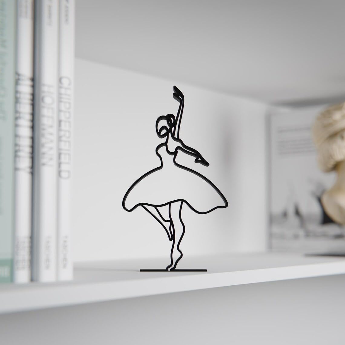 Unique Ballerina 02 Line Art Figure Statue Sculpture Custom Minimalist Home Decor Gift Idea for Dance Enthusiasts Elegant and Modern Ballet Art for Any Space - Image 6