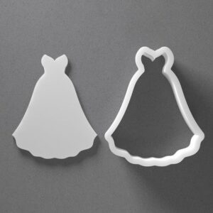 Prom Dress Cookie Cutter Wedding Dress Shape cookie Baking Tool for Cookies Biscuits Fondant Dough Clay Jewelry Making Earring Craft Decorating Party Baking and Daily Home Use