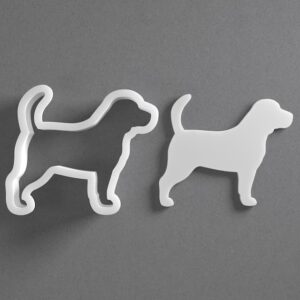 Black Beagle Dog Cookie Cutter Set Mini to Large Size Pet Dog Breed Shape Polymer Clay Jewelry Earring Cutter Tool for Handmade Accessories Baking Fondant Craft Mirrored Pair Design
