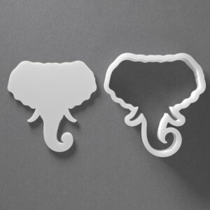Black Elephant Head Cookie Cutter Mini To Large cookie Animal Shape Polymer Clay Jewelry And Earring Cutter Tool Mirrored Pair Set For Wildlife Crafting Baking And DIY Projects
