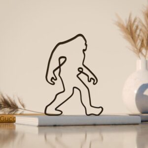 Bigfoot Line Art Figure Plastic Modern Home Decor Sculpture for Camping and Nature Lovers Desk Shelf Table Display Minimal Artistic Adventure Figure for Office Living Space India