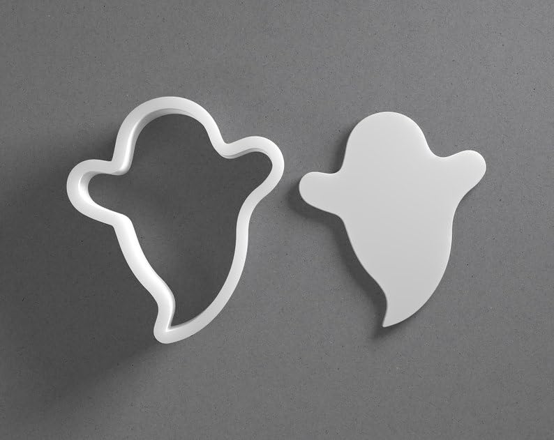 Black Halloween Ghost Cookie Cutter Mini To Large cookie Shape Polymer Clay Jewelry And Earring Cutter Tool Mirrored Pair Set For Spooky Crafting Baking And DIY Projects