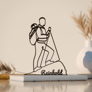 Custom Mountaineer Plastic Line Art Sculpture Personalized Mountain Climber Decorative Figure Personalized Hiking Artwork Minimalist Adventure Home Decor Gift for Outdoor Lifestyle Enthusiasts India