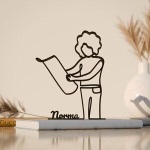 Black Female Architect Personalized Plastic Line Art Figure Custom Name Creative Architecture Inspired Sculpture Modern Home Office Decor Gift for Designers Engineers Students Interior Display India