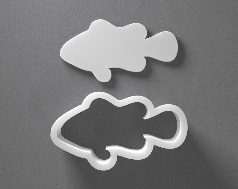 Black cookie Clownfish Cookie Cutter Fish Shape for Polymer Clay Jewelry Earrings Biscuit Fondant Craft Tool Mirrored Pair Suitable for Mini Medium Large Use - Image 2