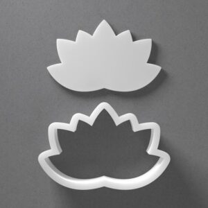 Lotus Flower Cookie Cutter - From Mini To Large - Yoga Polymer Clay Jewelry And Earring Cutter Tool - Mirrored Pair Set