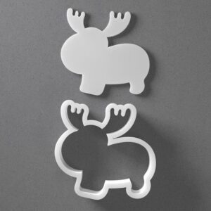 Black Moose Cookie Cutter Mini To Large cookie Stylized Cute Cartoon Animal Shape Polymer Clay Jewelry And Earring Cutter Tool Mirrored Pair Set For Fun Crafting Baking And DIY Project