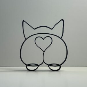 Minimalist Corgi Butt Line Art Sculpture Adorable Dog Lover Decor Creative India Cookie Gift for Home Office or Shelf Display Charming and Fun Pet Art for Corgi Fans