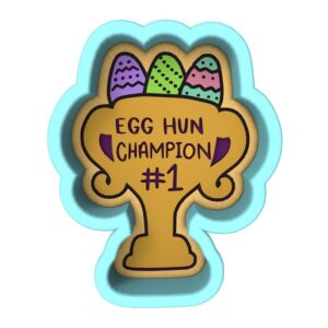Black Egg Hunt Champion Cookie Cutter Stamp Stencil Baking Tool for Easter, Egg Hunt, and Holiday Theme Cookies Fondant Pastry Biscuits Sandwiches Desserts Party Snacks Baking Decoratio