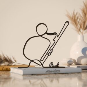 Black Custom Name Bassoon Musician Plastic Line Art Figure Personalized Sculpture Stylish Decor for Home Office Studio Shelf Table Display Unique Gift for Music Students Teacher and Bassoon Fans India