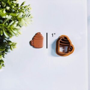 Coffee with Cream Mug Fall Polymer Clay Earring Cutter India Cookie Clay Cutter Tool Mold for Jewelry Making Biscuit Fondant Cutter DIY Crafts Autumn Beverage Accessories