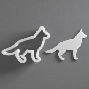 Black German Shepherd Cookie Cutter Dog Breed Shape for Baking Fondant Biscuit Polymer Clay Jewelry Earrings Craft Tool Mirrored Pair Set Reusable Pet Lover Gift