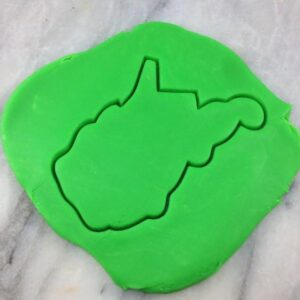 Black West Virginia State Outline Cookie Cutter Plastic Map Shape Stamp Stencil for Cookies, Fondant, Biscuits, and Clay Crafts, Educational Baking Mold for Party Treats in India