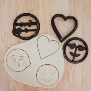 Valentines Emoji Cookie Fondant Clay Cutter Set of 3 for Baking Decorating Love Theme Party Treats Dough Modeling Kids Crafts Gift Making Romantic Events India Cookie