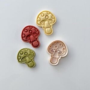 Black Spring Mushroom Cookie Cutter Set, Boho Plant Cookie Mold, Spring-Themed Cookie Cutter Stamp Set for Baking, Fondant and Dough Tool, Creative Dessert Decoration cookie India