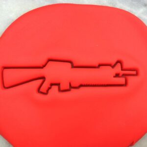 Black M16 M203 Rifle Cookie Cutter Plastic Outline with Sharp Edges Durable Baking Tool for Military and Army Theme Cookies Fondant Cake Decorating Pastry Biscuit Cutting Crafts India