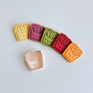 Black French Fries Cookie Cutter cookie Smiley Face Fries Biscuit Fondant Mold for Food Themed Baking Decorated Cookies Clay Craft DIY Party Treats