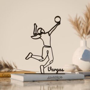 Personalized Volleyball Player Minimal Line Art Figure Plastic Name Decor Gift for Desk Shelf Home Office Modern Interior Sports Action Inspired Display India
