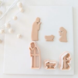 Jesus Mary and Joseph Nativity Clay Cutter Set for Christian Christmas Crafts Religious Holiday Polymer Clay Cutters for Making Nativity Scene Figures DIY Jewelry Tags Ornaments