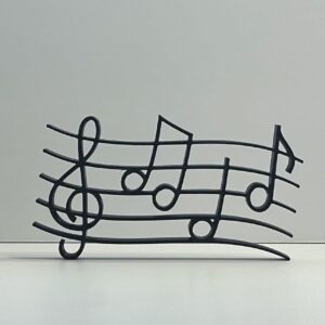 Music Notes Line Art Sculpture Minimalist India Statue Home Office Decor for Music Lovers Unique Shelf Display and Artistic Gift Idea for Musicians and Creative Spaces