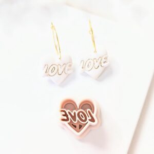 Heart Love Clay Earring Cutter for Valentine Jewelry Making Polymer Clay Heart Cutter for DIY Earrings Dangle Jewelry Design Craft Projects Fashion Accessories and Handmade Gift