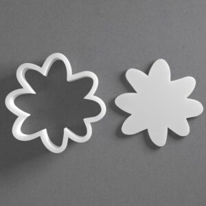 Black cookie Whimsical Flower Cookie Cutter Asterisk Blob Splash Shape for Polymer Clay Jewelry Earrings Biscuit Fondant Craft Tool Mirrored Pair Suitable for Mini Medium Large Use
